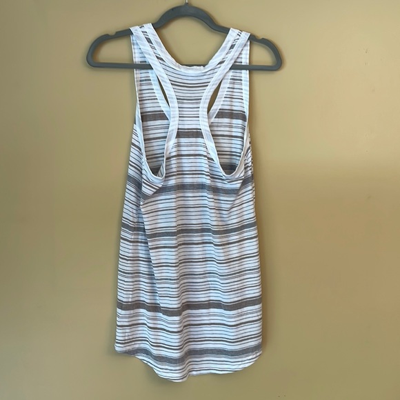 James Perse Neutral Minimalist Striped Racerback Tank Top, Size 3 / Large - Picture 7 of 8